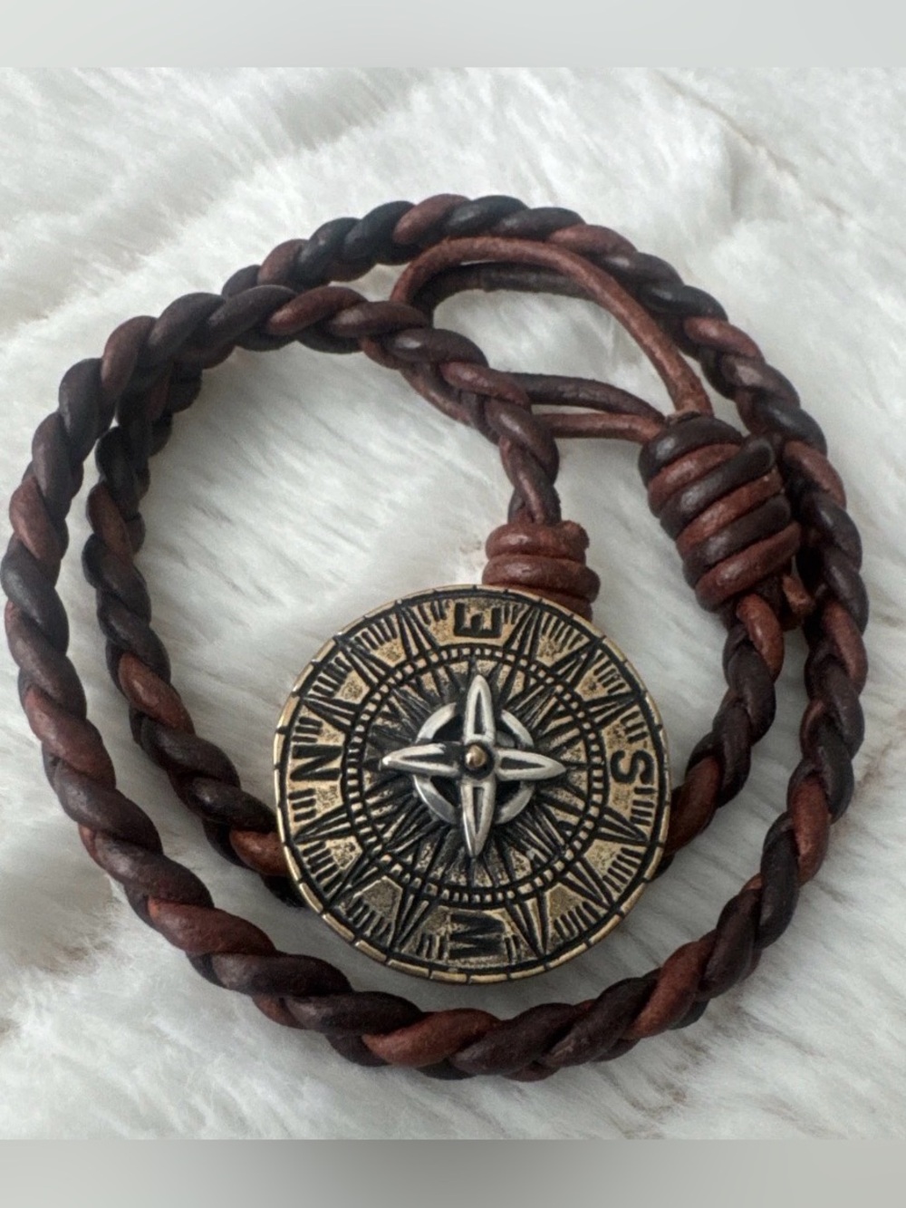 James Avery RETIRED Point The Way Braided Leather Bracelet